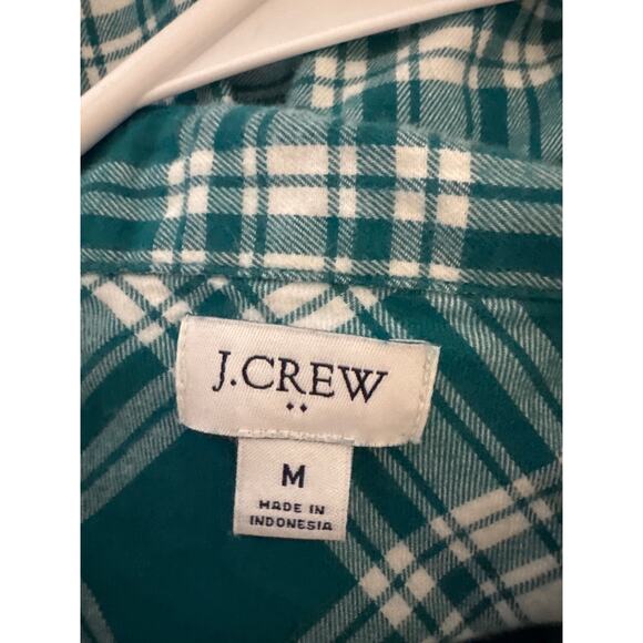 J.Crew Women’s Medium Green Plaid Button-Up Shirt – Long Sleeve - Picture 7 of 8